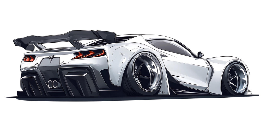 White Sports Car Wall Decal For Boys Room | Modern Racing Car Wall Sticker | Kids Bedroom Car Wall Art | Playroom Decor | Peel And Stick