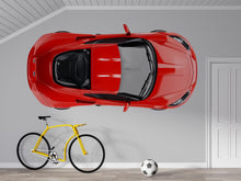 Load image into Gallery viewer, Red Sports Car Wall Decal Top View | Racing Car Wall Sticker For Boys Room | Kids Bedroom Car Wall Art | Playroom Decor | Peel And Stick