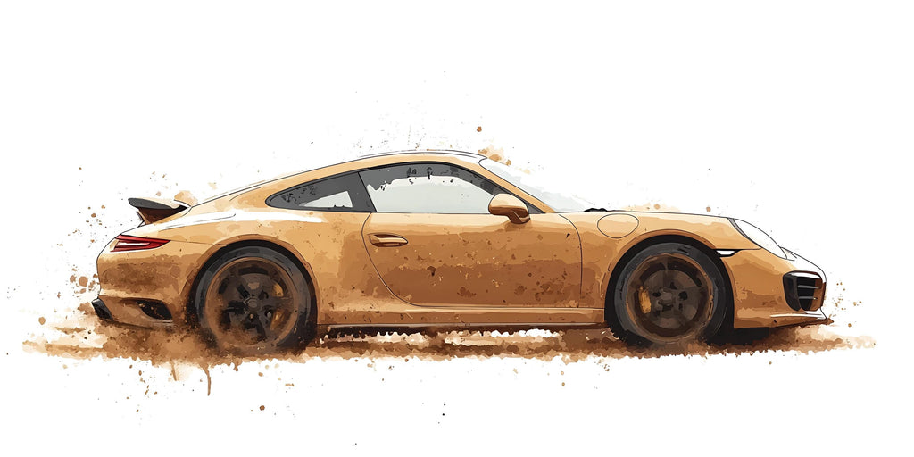 Mud Splash Sports Car Wall Decal | Racing Car Wall Sticker | Boys Room Decor | Car Wall Art | Peel And Stick Vehicle Decal