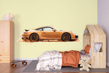 Load image into Gallery viewer, Mud Splash Sports Car Wall Decal | Racing Car Wall Sticker | Boys Room Decor | Car Wall Art | Peel And Stick Vehicle Decal