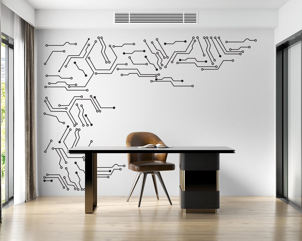Technology Wall Decal, Circuit Wall sticker, Tech wall decor, Office decal, Office wall art Office wall Decor 249DE