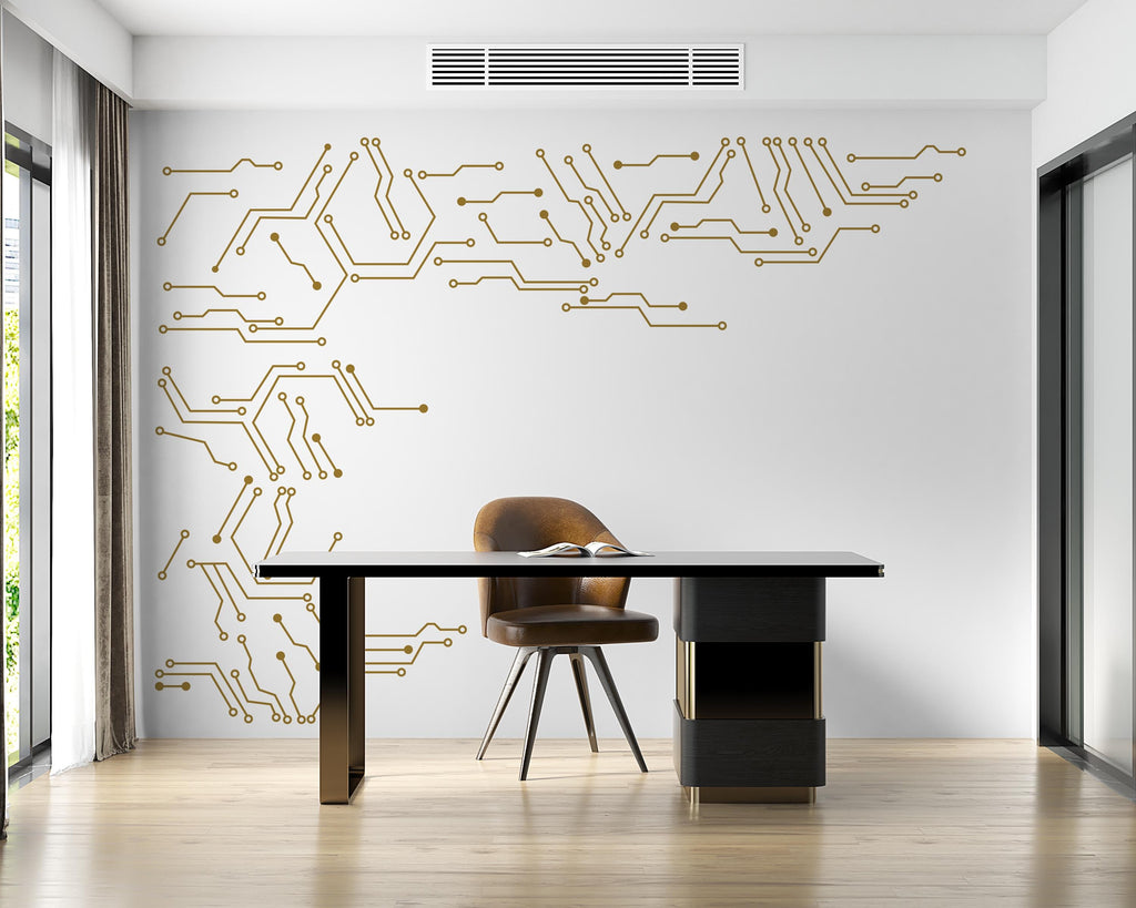 Technology Wall Decal, Circuit Wall sticker, Tech wall decor, Office decal, Office wall art Office wall Decor 249DE