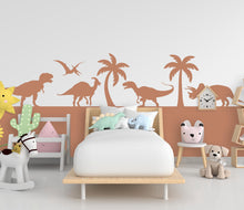 Load image into Gallery viewer, Dinosaur Wall Border Wall Decal, Scallop Decals, Dinosaur Wall Decor Decal, Boho Nursery, DinosaurWall, Border Wall Decal 1026RS