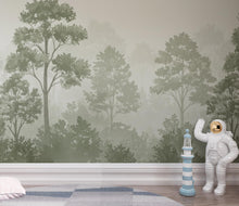 Load image into Gallery viewer, Forest Wallpaper – Watercolor Woodland Nursery Wall Mural, Whimsical Tree Pattern, Neutral Baby Room Decor