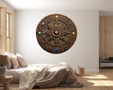 Load image into Gallery viewer, Mystical Rune Wheel Wall Decal Ancient Sigil Wall Art Sacred Symbol Round Wall Sticker Fantasy Home Decor