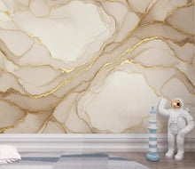 Load image into Gallery viewer, Luxury Gold Marble Wallpaper – Elegant Cream &amp; Beige Watercolor Pattern, Modern Neutral Wall Decor