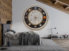 Load image into Gallery viewer, Vintage Zodiac Wheel Wall Decal Celestial Astrology Wall Art Astronomical Chart Round Wall Sticker Cosmic Decor
