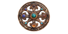 Load image into Gallery viewer, Celtic Gemstone Cross Wall Decal Sacred Geometry Wall Art Mystic Medallion Round Wall Sticker Spiritual Decor