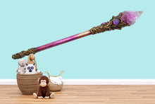 Load image into Gallery viewer, Magic Crystal Wand Wall Decal, Fantasy Nursery Wall Sticker, Wizard Wand Wall Art, Fairy Tale Kids Room Decor, Magical Playroom Vinyl Decal