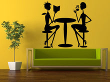 Load image into Gallery viewer, Wall Decal Vinyl Sticker Decals Interior Decor DIY Free Shipping Two Women Reading Drinking Coffee Cafe Shop Kitchen Elegant Social L522