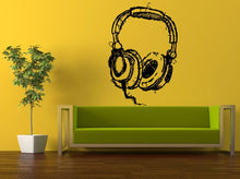 Load image into Gallery viewer, Wall Decal Vinyl Sticker Decals Interior Decor DIY Free Shipping Abstract Headphones Music Studio Dj Listening Device Over Ear L524