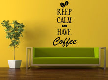 Load image into Gallery viewer, Wall Decal Vinyl Sticker Decals Interior Decor DIY Free Shipping Keep Calm And Have Coffee Shop Sign Words Phrase Saying Quote Kitchen L521
