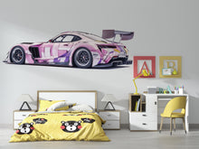 Load image into Gallery viewer, Pink Race Car Wall Decal | Sports Car Wall Sticker | Modern Racing Wall Art | Teen Room Car Decor | Peel And Stick Wall Art