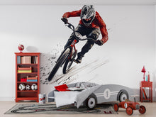 Load image into Gallery viewer, BMX Rider Wall Decal, Extreme Bike Wall Sticker, BMX Action Wall Art, Kids Room Sports Decor, Teen Boy Bedroom Wall Decal