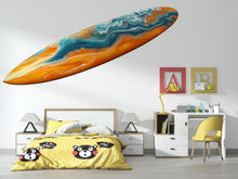 Load image into Gallery viewer, Abstract Surfboard Wall Decal, Ocean Wave Wall Sticker, Surf Art Wall Decor, Beach Theme Wall Art, Teen Boy Bedroom Wall Decal