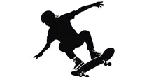 Load image into Gallery viewer, Skateboarder Wall Decal, Skateboarding Silhouette Wall Sticker, Skateboard Wall Art, Teen Boy Room Decor, Action Sports Wall Decal