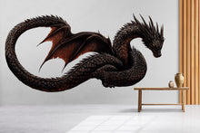 Load image into Gallery viewer, Dark Dragon Wall Decal | Mythical Dragon Wall Sticker | Fantasy Wall Art | Gothic Wall Decor | Large Dragon Wall Decal | Peel And Stick