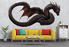 Load image into Gallery viewer, Dark Dragon Wall Decal | Mythical Dragon Wall Sticker | Fantasy Wall Art | Gothic Wall Decor | Large Dragon Wall Decal | Peel And Stick