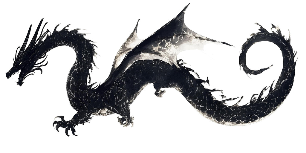 Black Dragon Wall Decal Fantasy Dragon Sticker Mythical Creature Wall Art For Kids Room Nursery Bedroom Playroom Home Decor