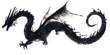 Load image into Gallery viewer, Black Dragon Wall Decal Fantasy Dragon Sticker Mythical Creature Wall Art For Kids Room Nursery Bedroom Playroom Home Decor