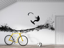 Load image into Gallery viewer, Kitesurf Wall Decal, Kiteboarding Wall Sticker, Extreme Water Sports Wall Art, Teen Boy Room Decor, Ocean Action Wall Decal