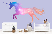 Load image into Gallery viewer, Galaxy Unicorn Wall Decal Magical Unicorn Sticker Rainbow Star Nursery Wall Art For Kids Room Baby Nursery Playroom Fantasy Decor