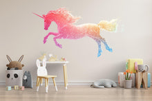 Load image into Gallery viewer, Rainbow Galaxy Unicorn Wall Decal Magical Unicorn Sticker Fantasy Nursery Wall Art For Kids Room Baby Nursery Playroom Decor