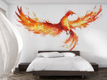 Load image into Gallery viewer, Fire Phoenix Wall Decal Mythical Phoenix Sticker Flame Bird Wall Art Fantasy Decor For Bedroom Living Room Office Statement Wall