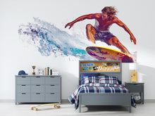 Load image into Gallery viewer, Surfing Wall Decal Sticker | Action Sports Wall Art | Peel And Stick Wall Decal For Kids Room Teen Bedroom Game Room Modern Interior Decor
