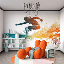 Load image into Gallery viewer, Surfing Wall Decal Sticker | Action Sports Wall Art | Peel And Stick Wall Decal For Boys Room Teen Bedroom Surf Decor Modern Interior