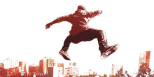 Load image into Gallery viewer, Parkour Wall Decal Sticker | Urban Action Wall Art | Peel And Stick Wall Decal For Boys Room Teen Bedroom Street Style Modern Decor