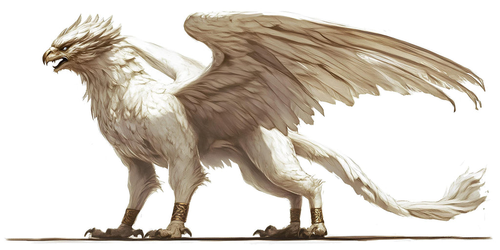 White Griffin Wall Decal Mythical Griffin Sticker Fantasy Creature Wall Art For Living Room Bedroom Office Statement Decor