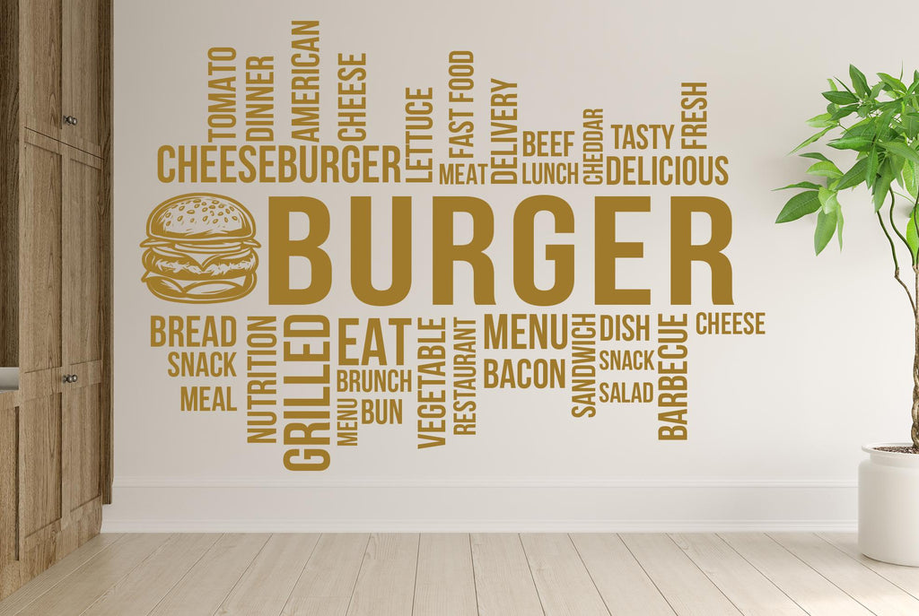 Burger Wall Decal Restaurant Wall Decal Burger Wall Sticker Wall Decal Wall Art Window Wall Sticker Burger Decor