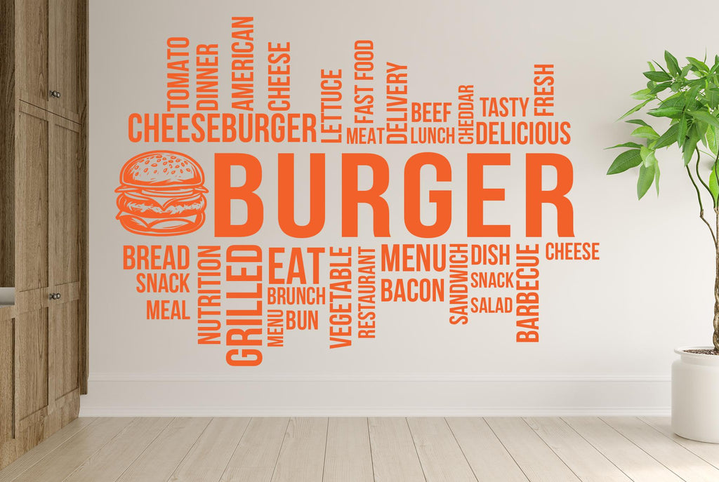 Burger Wall Decal Restaurant Wall Decal Burger Wall Sticker Wall Decal Wall Art Window Wall Sticker Burger Decor
