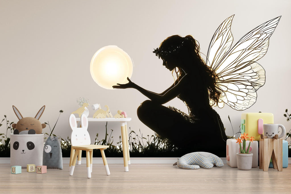 Moonlight Fairy Wall Decal Magical Fairy Sticker Fantasy Nursery Wall Art For Kids Room Baby Nursery Playroom Whimsical Decor