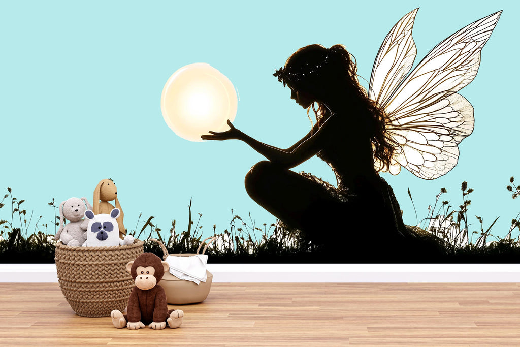 Moonlight Fairy Wall Decal Magical Fairy Sticker Fantasy Nursery Wall Art For Kids Room Baby Nursery Playroom Whimsical Decor