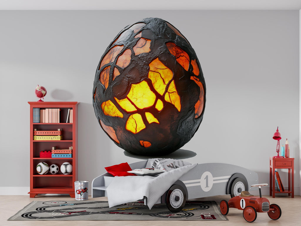 Molten Dragon Egg Wall Decal Fantasy Dragon Egg Sticker Lava Crystal Wall Art For Bedroom Kids Room Gaming Room Mythical Decor