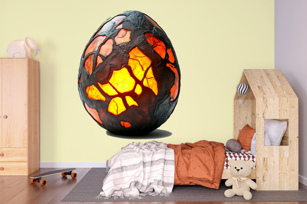 Molten Dragon Egg Wall Decal Fantasy Dragon Egg Sticker Lava Crystal Wall Art For Bedroom Kids Room Gaming Room Mythical Decor