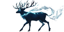 Load image into Gallery viewer, Ethereal Spirit Stag Wall Decal Glowing Blue Deer Sticker Fantasy Forest Wall Art For Bedroom Living Room Office Mystical Decor