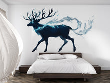 Load image into Gallery viewer, Ethereal Spirit Stag Wall Decal Glowing Blue Deer Sticker Fantasy Forest Wall Art For Bedroom Living Room Office Mystical Decor