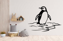 Load image into Gallery viewer, Penguin Wall Decal – Cute Minimalist Penguin Vinyl Sticker – Nursery Kids Room Animal Wall Art 729LU