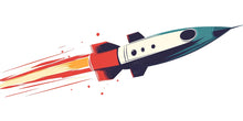 Load image into Gallery viewer, Rocket Wall Decal Sticker | Space Wall Art | Peel And Stick Wall Decal For Nursery Kids Room Playroom Modern Space Decor