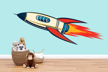 Load image into Gallery viewer, Rocket Wall Decal Sticker | Space Wall Art | Peel And Stick Wall Decal For Nursery Baby Room Kids Bedroom Modern Space Decor