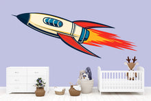 Load image into Gallery viewer, Rocket Wall Decal Sticker | Space Wall Art | Peel And Stick Wall Decal For Nursery Baby Room Kids Bedroom Modern Space Decor