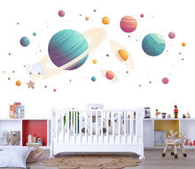 Load image into Gallery viewer, Planets Wall Decal Sticker | Space Nursery Wall Art | Peel And Stick Wall Decal For Baby Room Kids Bedroom Gender Neutral Nursery Decor