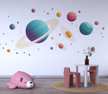 Load image into Gallery viewer, Planets Wall Decal Sticker | Space Nursery Wall Art | Peel And Stick Wall Decal For Baby Room Kids Bedroom Gender Neutral Nursery Decor