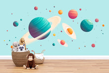 Load image into Gallery viewer, Planets Wall Decal Sticker | Space Nursery Wall Art | Peel And Stick Wall Decal For Baby Room Kids Bedroom Gender Neutral Nursery Decor