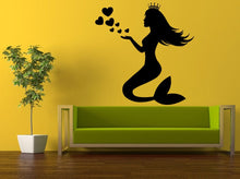 Load image into Gallery viewer, Wall Decal Vinyl Sticker Decals Interior Decor DIY Free Shipping Sea Ocean Beautiful Princess Girl Mermaid With Love Hearts L532