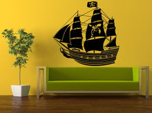 Load image into Gallery viewer, Wall Decal Vinyl Sticker Decals Interior Decor DIY Free Shipping Sea Ocean Pirate Ship Boat Sail Flag L535