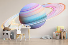 Load image into Gallery viewer, Pastel Planet Wall Decal Sticker | Space Nursery Wall Art | Peel And Stick Wall Decal For Baby Room Kids Bedroom Modern Minimal Space Decor
